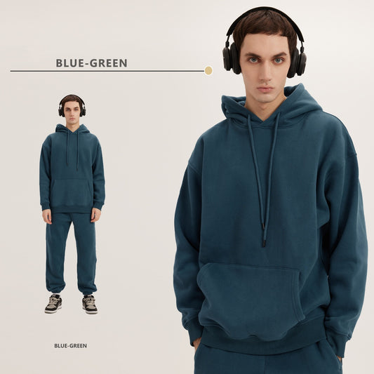 Oversize Hoodie Sweater - Blue green