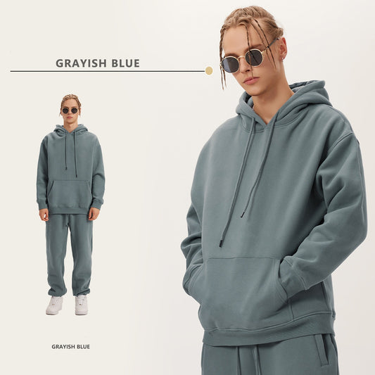 Oversize Hoodie Sweater - Grey Blue