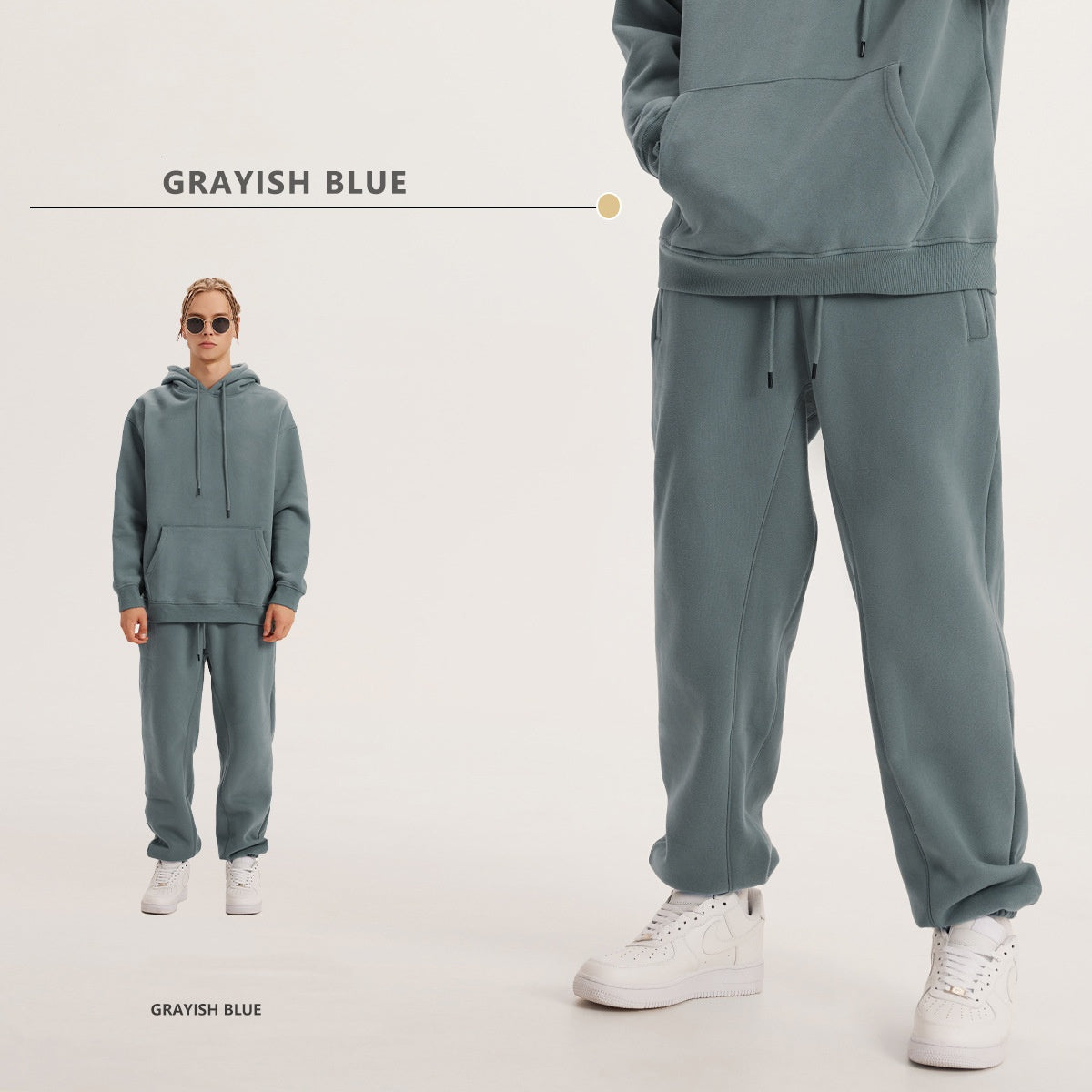 Oversize Hoodie Set - Grey Blue