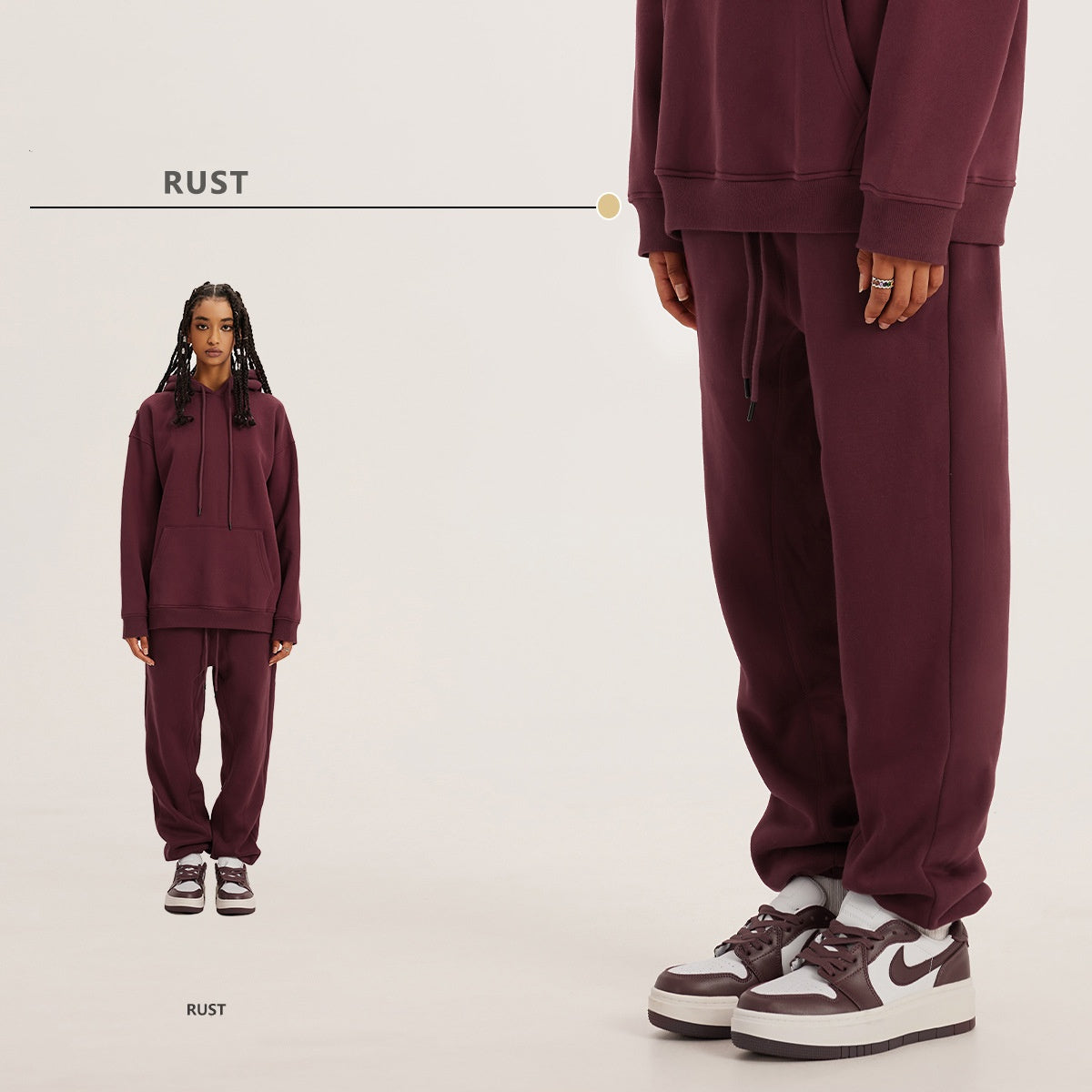 Oversize Hoodie Set - Rust